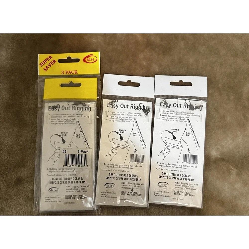Danco Salt Fishing Sabino Rigs Ultra Sharp Hooks Easy Out High Performance Lot